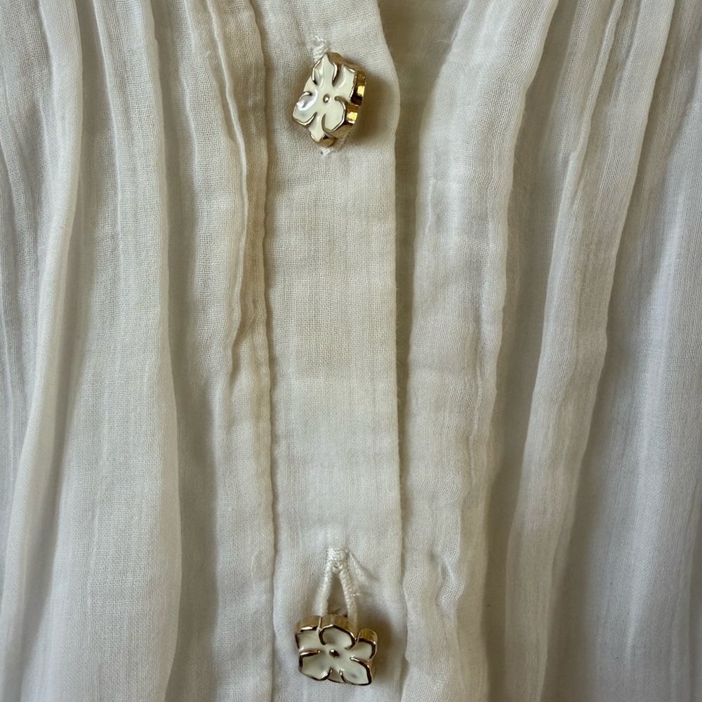 Mimisol White Ruffled Button-Down Dress - Picture 3 of 6
